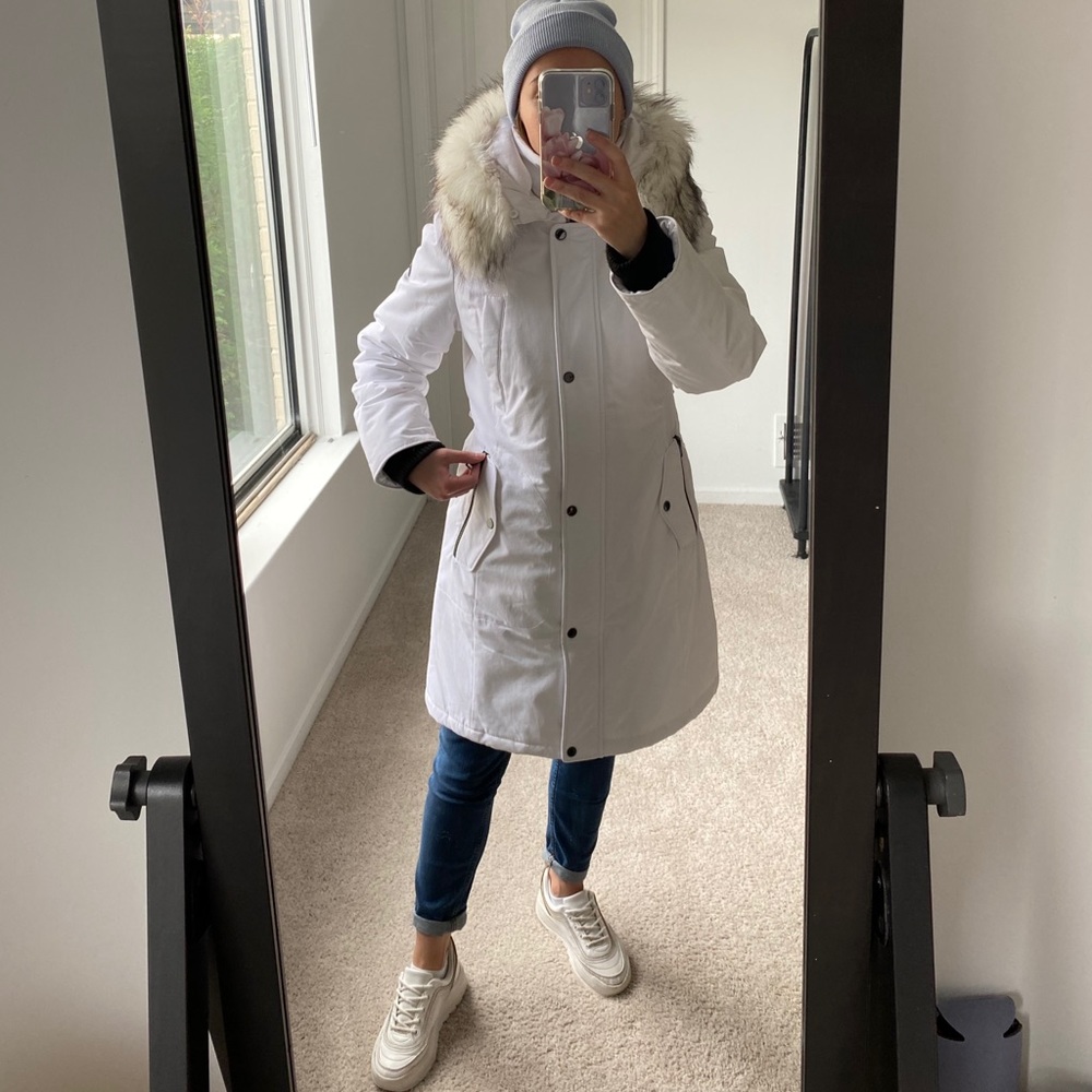 1 Madison Expedition White Long Parka